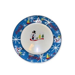 Coca-Cola Laughing Snowman Holiday Snowflake Bread plate